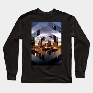 Beautiful Brisbane City River - A Geometric Print Long Sleeve T-Shirt